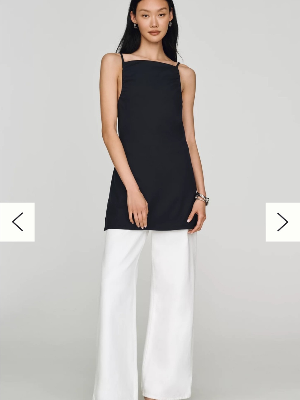 Anthropologie Black Sleeveless Square-Neck Tunic